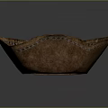 Vintage Brown Leather Hat With Stitched Detailing And Classic Brim Design