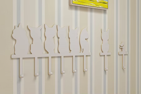 Modern Hook Log Wall Hanging Wall Decoration 3d model