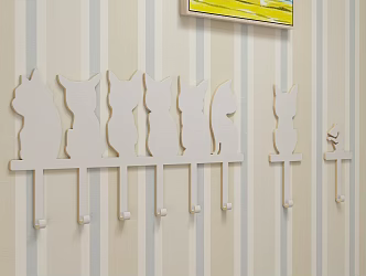 Modern Hook Log Wall Hanging Wall Decoration 3d model