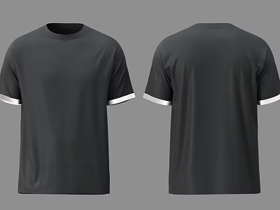 Black T-shirt Casual Men's Clothes Short Sleeve Clothes T-shirt Round Neck T-shirt Casual Clothes Casual Jacket T-shirt T-shirt T-shirt T-shirt 3d model