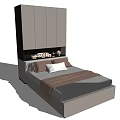 Modern Integrated Bedroom Furniture With Bed Storage Cabinets And Decorative Items