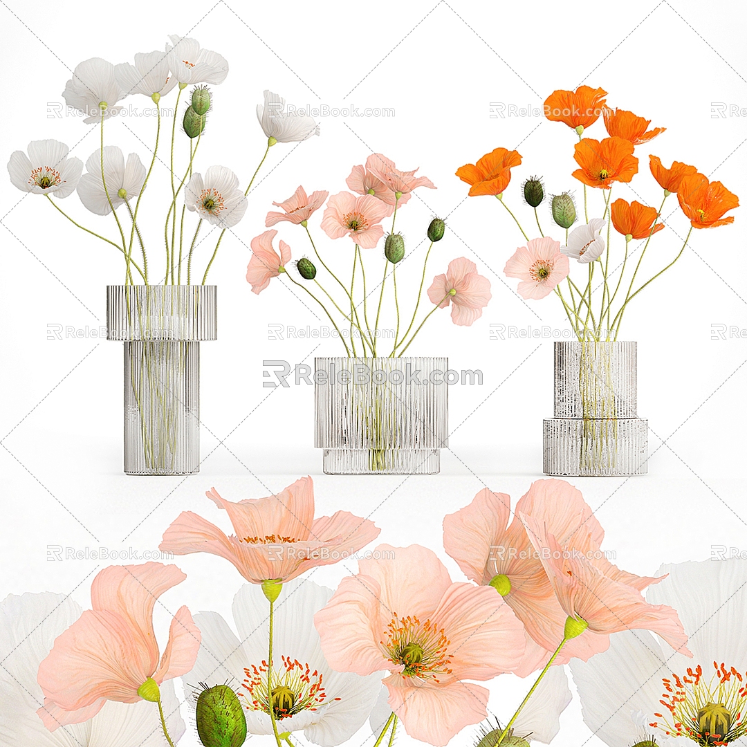 bouquet vase floral flower arrangement model