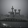 Vintage Metal Steamship Model As Classic Water Transport With Detailed Design