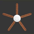 Computer Cooling Fan With Five Wooden Blades And Silver Metal Base For PC Heat Dissipation