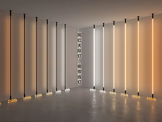 Skylight Linear Light Steel Strip Light Decorative Light 3d model