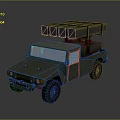 Green Military Armored Tank With Multiple Missile Launchers And Off Road Structure