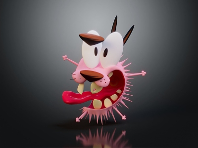 Modern game characters exaggerated dog head cartoon dog head model