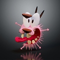 Modern game characters exaggerated dog head cartoon dog head 3d model