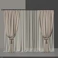Beige And White Layered Curtain Design With Sheer Fabric And Decorative Tiebacks