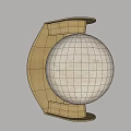 Elegant Wall Sconce With Golden Metal Frame And White Marble Sphere