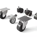 Heavy Duty Swivel Casters Featuring Metal Frame And Black Rubber Wheels For Industrial Applications
