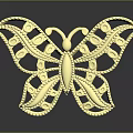 Elegant Shiny Golden Butterfly Filigree Design Accessory For Stylish Clothing Decoration