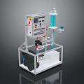 Industrial Laboratory Equipment System With Control Panel Transparent Tubes And Blue Container 3d model