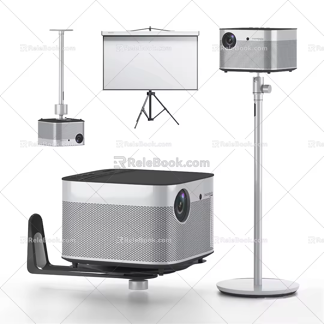 Modern Projector Projector Curtain Combination 3d model