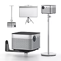 Modern Projector Projector Curtain Combination 3d model