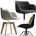Modern Accent Chairs In Various Colors With Wooden Metal Bases For Interior Design