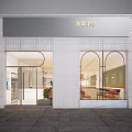 Modern Restaurant Interior With Arched Partitions Pendant Lights Booth Seats And Dining Tables