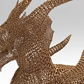 Intricate Dragon Shaped Metal Wire Mesh Decorative Ornament Figurine for Home Decoration