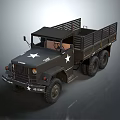 Military Functional Cargo Truck With Star Markings And Railed Bed