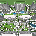 Residential Landscape Layout With Green Spaces Water Features And Pathways