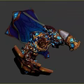 Armored Fantasy Warrior With Mythical Creature Inspired Armor Shield And Glowing Battle Axe