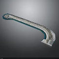 Modern Curved Large Scale Architectural Structure With Streamlined Design Blue Edges And White Body