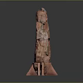 Unique Red Stone Artwork Placed On Pink Wooden Base Stand