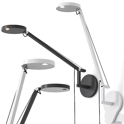 Modern Wall Lamp With Adjustable Arm Black And White Design For Indoor Lighting 3d model