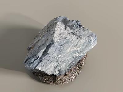 Natural Gray Rockery Stone Featuring Rough Base And Detailed Textured Surface 3d model