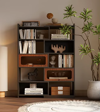 Modern Middle Ancient Bookcase Modern French Retro Bookcase 3d model