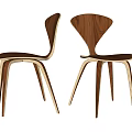 Modern Wooden Leisure Chairs With Curved Legs And Arched Backrest On Wooden Floor
