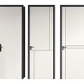 Modern Hinged Doors With Sleek Glass And Metal Frame Designs 3d model