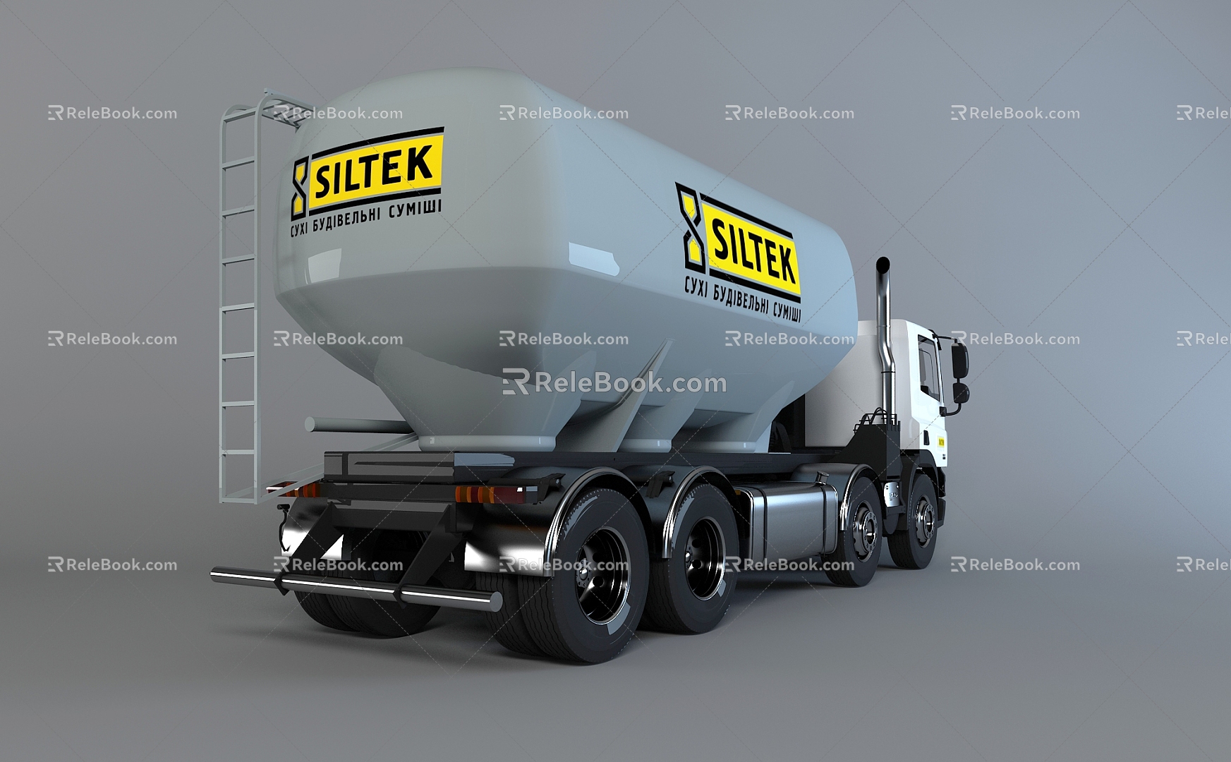 Modern Dangerous Goods Tank Transporter Heavy Truck Concrete Vehicle 3d model