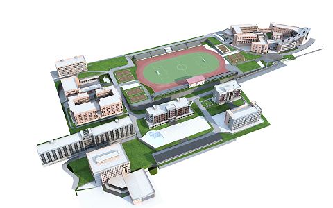 Modern School 3d model