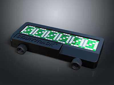 Star Trek Digital Clock With Green Display Black Case And Control Knobs 3d model