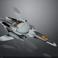 Detailed 3D Model Of Advanced Futuristic Aerospace Spacecraft For Cosmic Exploration