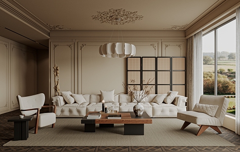 French Living Room 3d model