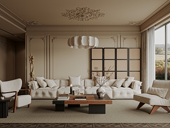 French Living Room 3d model