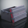 Gray Conveyor Box With Red Stripes And Partial Open Structure