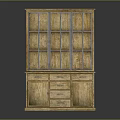 Classic Wooden Display Cabinet With Upper Glass Door Cabinets And Lower Drawers