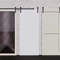 Sleek Modern Sliding Doors In Various Designs Mounted On Textured Wall