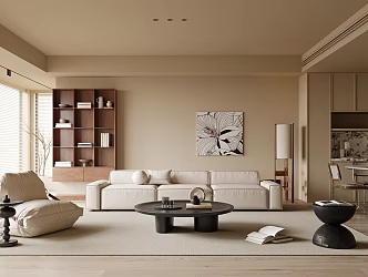 Multi-person Sofa Coffee Table Combination Single Person Leisure Chair Dining Table and Chair Combination Solid Wood Dining Table Dining Chair Chandelier Sideboard Household Appliances 3d model