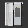 White Industrial Equipment Machine With Transparent Windows And Control Panel
