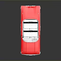 Red Classic Convertible Car With White Interior Open Top And Chrome Details