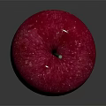 Fresh Ripe Sparkling Red Apple On Reflective Surface With Gray Background