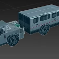 White Industrial Tractor And Trailer Equipment With Connected Parts Wheels And Windows