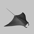 Black And White Manta Ray Game Movie Character With Sleek Body And Distinctive Patterns