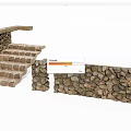 Building Exterior Wall Featuring Natural Stone Construction And Stone Steps 3d model