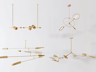 Post-modern special-shaped chandelier 3d model