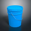 Blue Plastic Bucket With Metal Handle For Household Storage And Daily Use